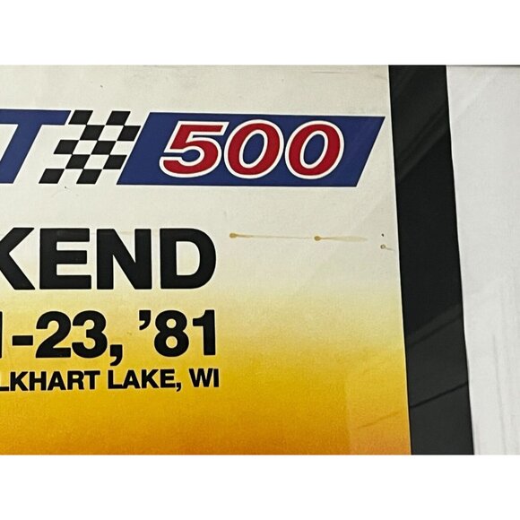 1981 Pabst 500 Racing Poster Road America BMW lola Corvette 28" framed +xtras - Picture 13 of 13